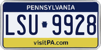 PA license plate LSU9928