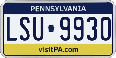 PA license plate LSU9930
