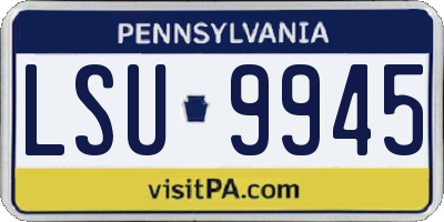 PA license plate LSU9945