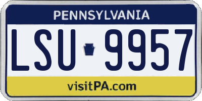 PA license plate LSU9957