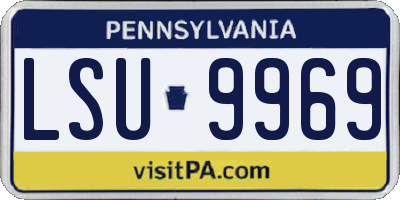 PA license plate LSU9969