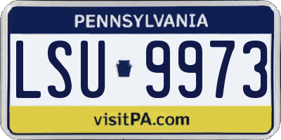 PA license plate LSU9973