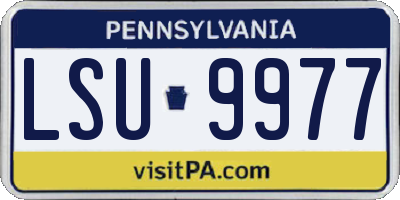 PA license plate LSU9977