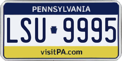 PA license plate LSU9995