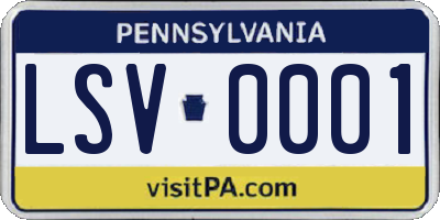 PA license plate LSV0001