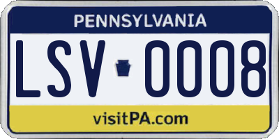 PA license plate LSV0008