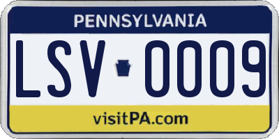 PA license plate LSV0009