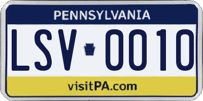 PA license plate LSV0010