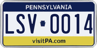 PA license plate LSV0014