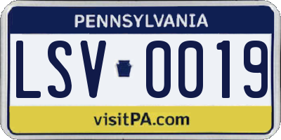 PA license plate LSV0019