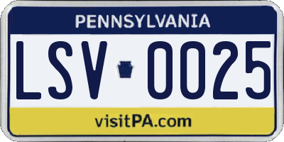 PA license plate LSV0025