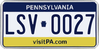 PA license plate LSV0027