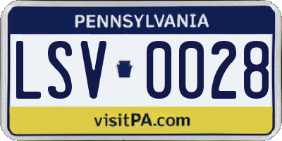 PA license plate LSV0028