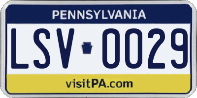 PA license plate LSV0029
