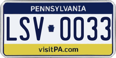 PA license plate LSV0033
