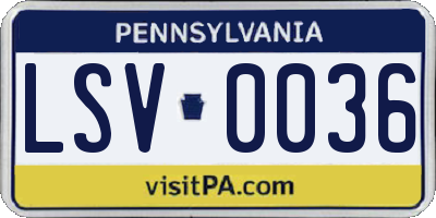 PA license plate LSV0036