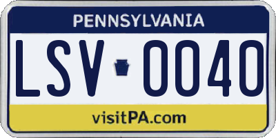 PA license plate LSV0040