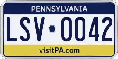 PA license plate LSV0042