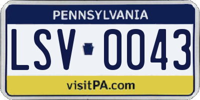 PA license plate LSV0043