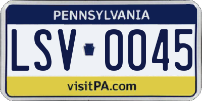 PA license plate LSV0045