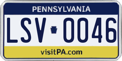 PA license plate LSV0046