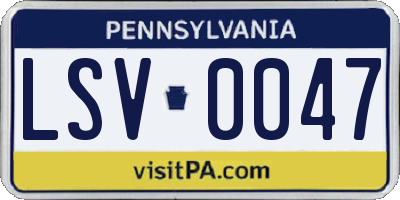 PA license plate LSV0047