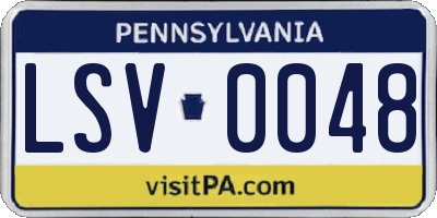 PA license plate LSV0048