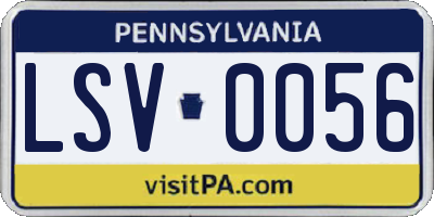 PA license plate LSV0056