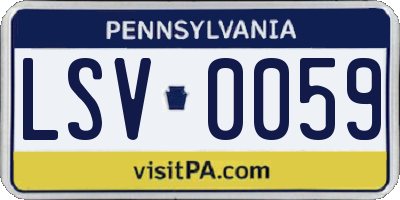 PA license plate LSV0059