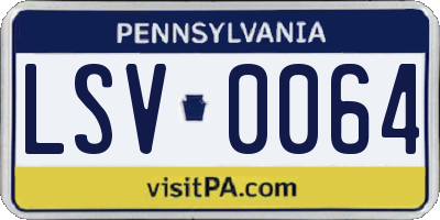 PA license plate LSV0064