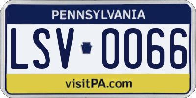PA license plate LSV0066