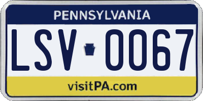 PA license plate LSV0067