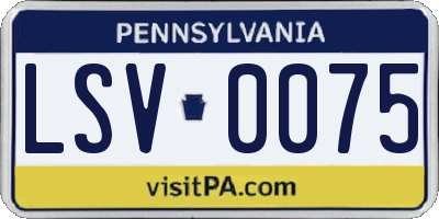 PA license plate LSV0075