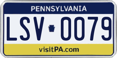 PA license plate LSV0079