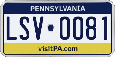 PA license plate LSV0081