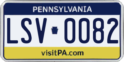 PA license plate LSV0082