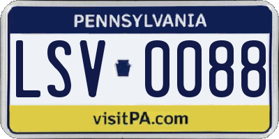 PA license plate LSV0088