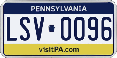 PA license plate LSV0096