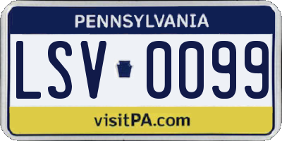 PA license plate LSV0099