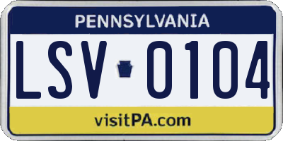 PA license plate LSV0104