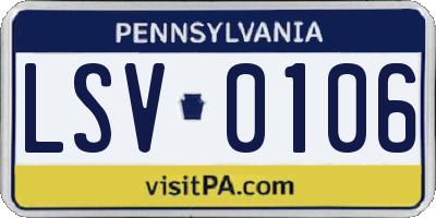 PA license plate LSV0106
