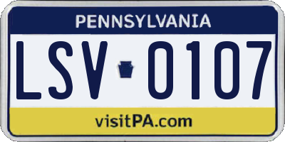 PA license plate LSV0107