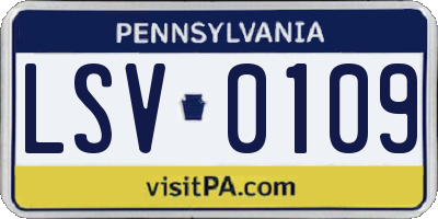 PA license plate LSV0109