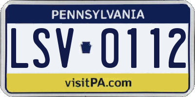 PA license plate LSV0112