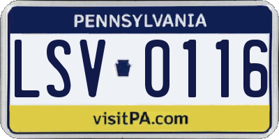 PA license plate LSV0116
