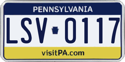 PA license plate LSV0117