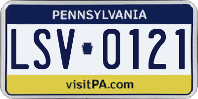 PA license plate LSV0121