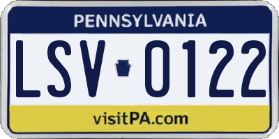PA license plate LSV0122