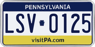 PA license plate LSV0125