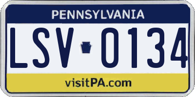 PA license plate LSV0134